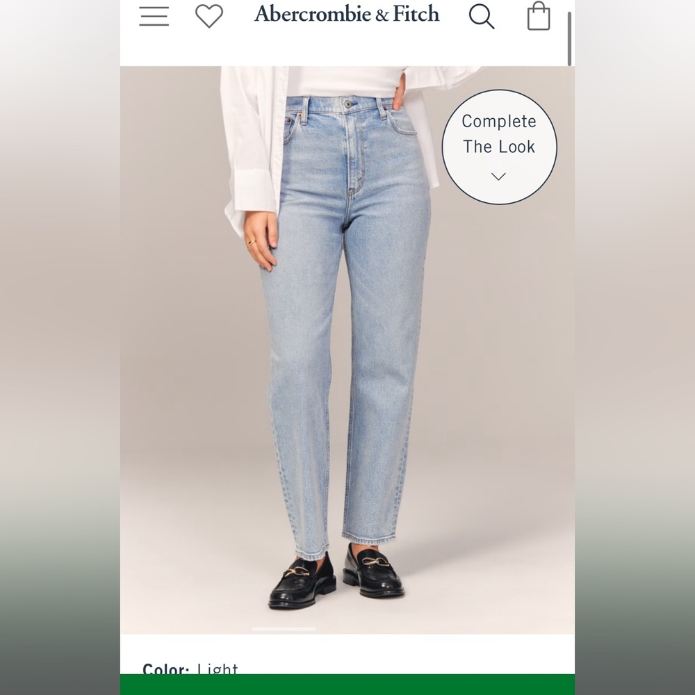 Abercrombie ankle straight curve love light wash jeans
